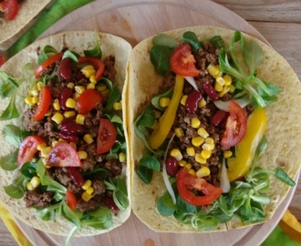 Tacos messicani con manzo e verdure