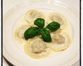 Ravioli fylld med portabello serverad med parmesanskum 13 Smartpoints