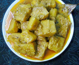 Healthy Veg. Side Dish Recipe  -  Raw Banana (Kacha Kola) Curry.