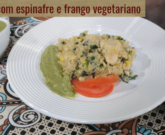 Receita: Quinoa com espinafre e frango vegetariano / Tema: Avaliação Sistêmica da vida (14/11/18)