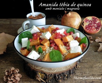 Amanida tèbia de quinoa amb moniato i magrana