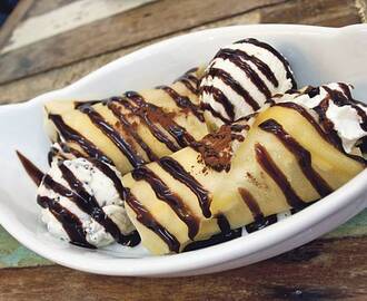 FANTASTIČAN LEDENO-SLATKI DESERT: Palačinke s bananom, sladoledom i čokoladom