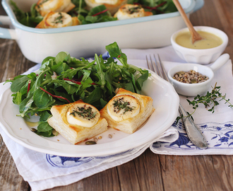 Ziegenkäsepäckchen mit feinem Salat & Honig-Senf-Dressing {7 Blogger, 7 schnelle Salate}