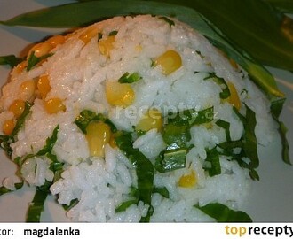 Rýže s kukuřicí a medvědím česnekem