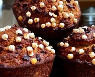 Knusprige Schoko Karamell Muffins | Protein Muffin Rezept