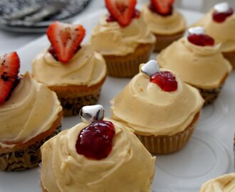 Nougat Filled Peanut Butter Cupcakes