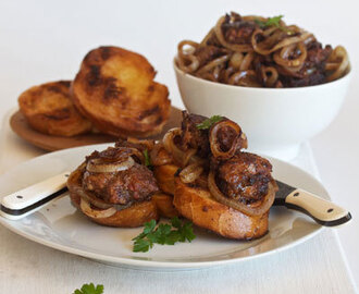 Chicken Liver and Sweet onion Crostini