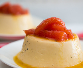 Rooibos Panna Cotta with Poached Grapefruit
