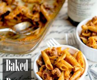 Baked Penne with Sausage & Mushroom Bolognese