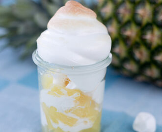 Ananas Marshmallow Dessert mit Baiserhaube