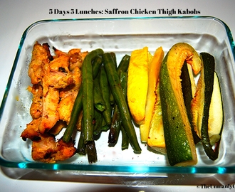 5 Days 5 Lunches: Saffron Grilled Chicken Thigh Kabobs