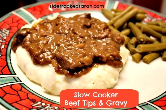 Slow Cooker Beef Tips and Gravy Recipe