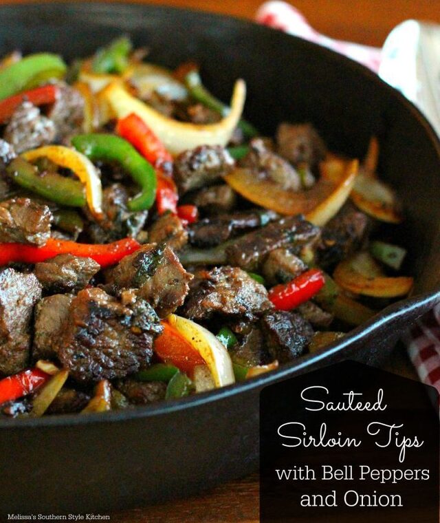 Sauteed Sirloin Tips With Bell Peppers And Onion