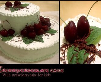 Täytekakkua suklaalla ja kirsikalla + lasten pikkukakku