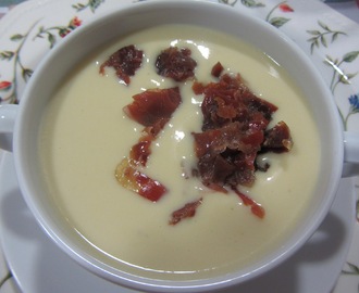 Crema de patata con crujiente de jamón (Thermomix)
