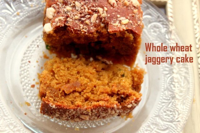 Whole wheat with jaggery cake recipe – eggless cake recipes