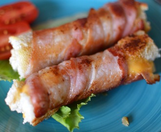 Crispy bacon grilled cheese roll ups