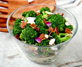 Broccoli Bacon Salad with Raisins and Almonds