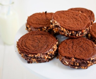 Chocolate-Toffee and Nut Ice Cream Sandwiches Recipe
