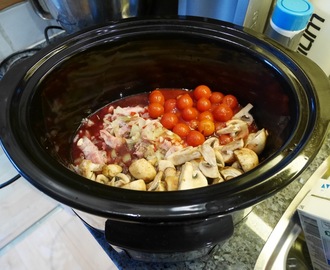 Kycklinggryta med tomat och bacon i Crock-Pot
