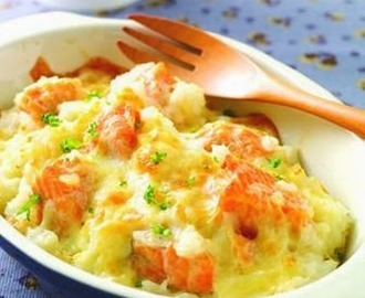 Butter Baked Salmon with rice