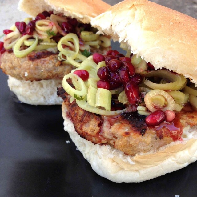 Chicken Burgers with Fennel and Pomegranate {Recipe}