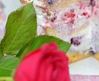 {Rezept} Himbeer - Heidelbeer - Torte mit süßer Sahne