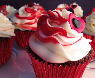 Red velvet med rødbeder - Valentines cupcakes