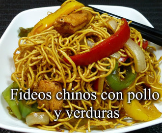 Fideos Chinos con pollo y verduras