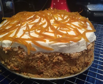 Gluten-Free Carrot Cake with Mascarpone Frosting & Candied Orange Peel