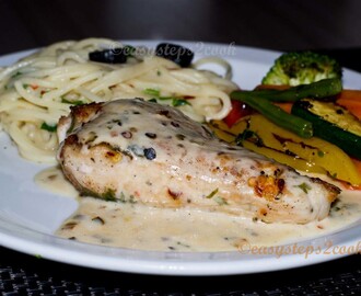 Pan Grilled Chicken With Vegetables And Spaghetti
