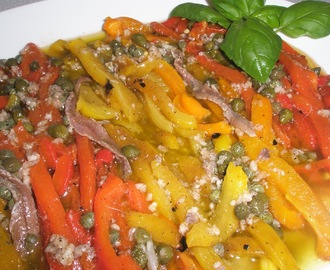 Roasted Peppers with Capers and  Anchovies