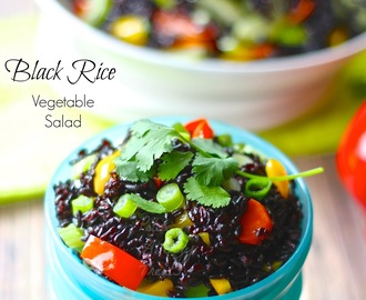 Black Rice Vegetable Stir Fry Salad (Vegan Gluten Free)