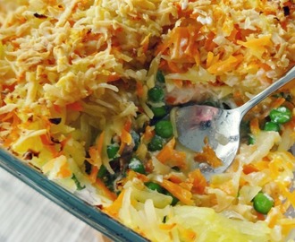Recept» Zapečené kuře s hráškem a mrkví (pro děti)