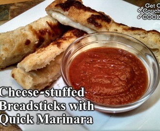 Cheese-stuffed Breadsticks with Quick Marinara