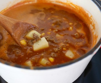 TexMex-soppa med tortillachips