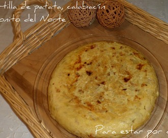 Tortilla de patatas, calabacín y bonito del Norte: "La tortilla del 29F, con sartén cerámica de Happy Cosas"
