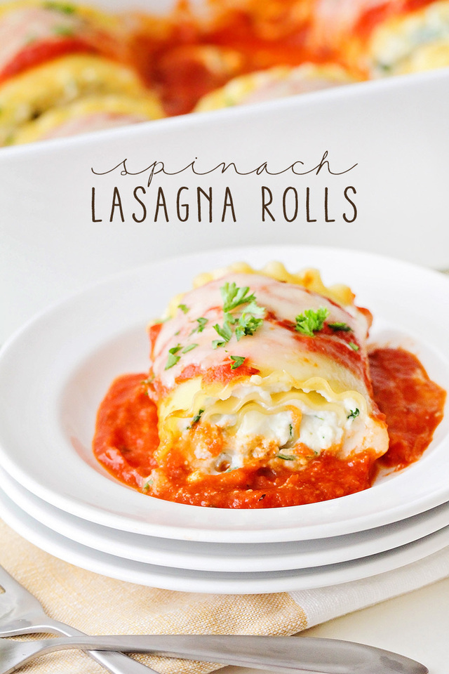 Spinach Lasagna Rolls: