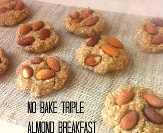 No Bake Triple Almond Breakfast Cookies