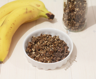 Granola kokos+banán+karob (+čokoláda)