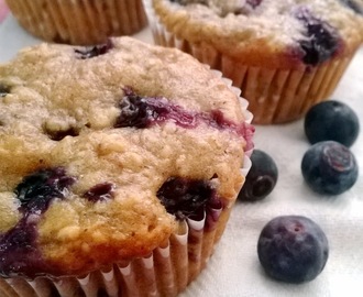 Healthy Banana Blueberry Oatmeal Muffins