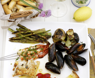 Italian Grilled Seafood & Vegetable Platter