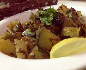 SitaPhal ki Sabzi with Kuttu ki Poori(Pumpkin Dry Curry with Buckwheat Puff Bread)