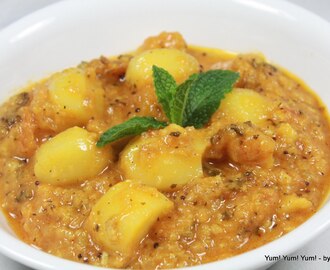 Minty Methi Aloo ~ Herbed Baby Potatoes In Gravy