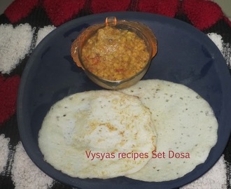 Set Dosa - Set Dosai - with vada kari- To prepare Soft Set Dosa's