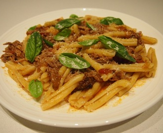 Slow-cooked beef ragu with pasta