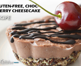 Gluten-free, Vegan Choc-Cherry Cheesecake Recipe!