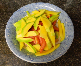 Mango, Tomatoes, Onions in Shrimp Bagoong Salad