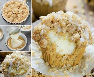 CARROT CAKE MUFFINS WITH CHEESECAKE FILLING
