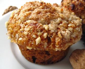 Voňavé dýňové muffiny s ořechovou drobenkou